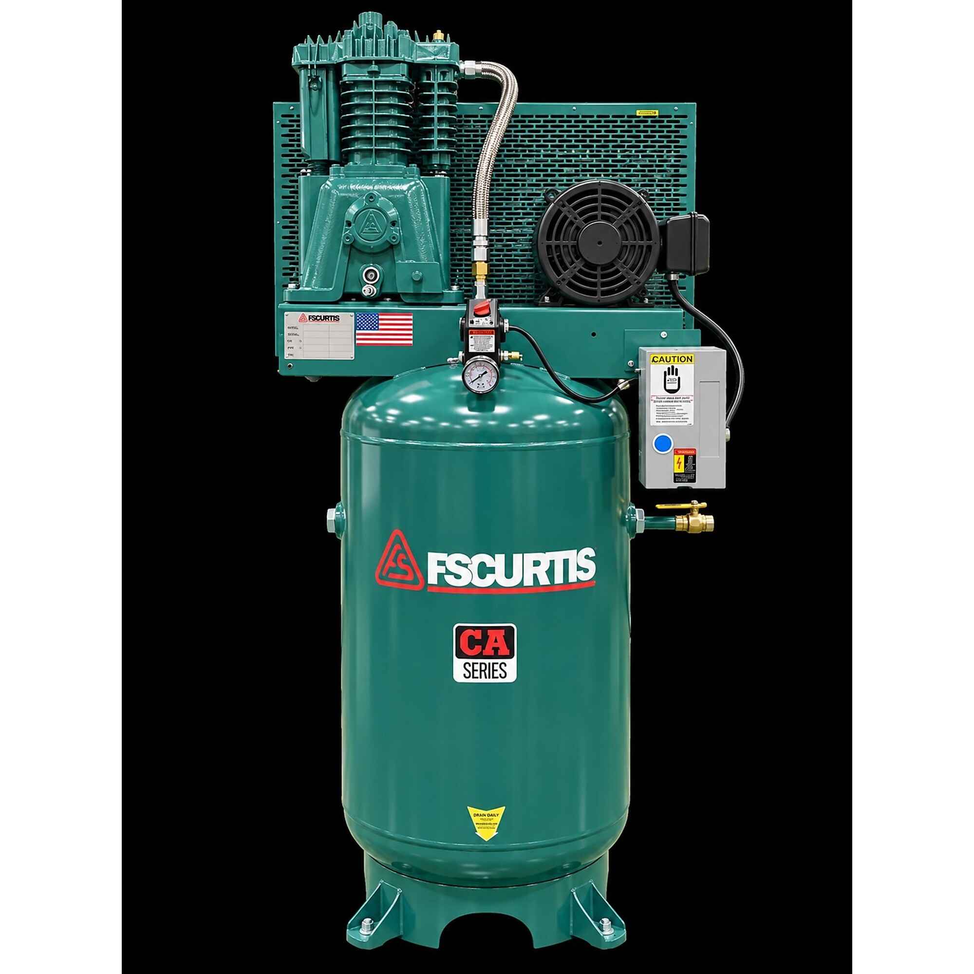 FS-Curtis CA5 Standard 3-Phase 230V, 5 HP, 2 Stage Electric Air Compressor, 60 Gallon, 175PSI, 17.4CFM